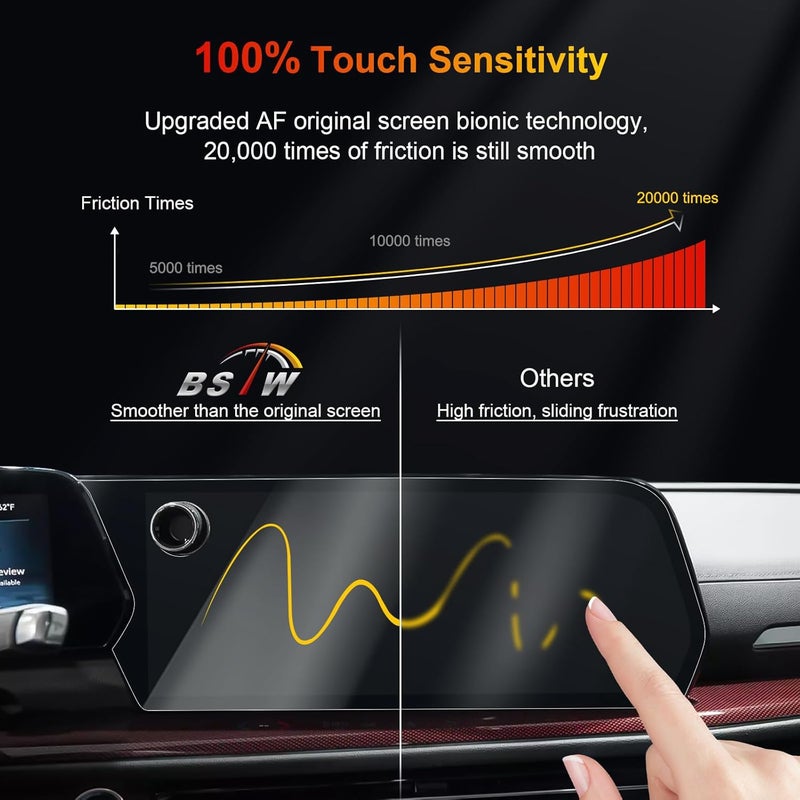 BSTW for 2025 Chevrolet Traverse Screen Protector for 2024 2025 Chevy Traverse/Blazer EV/Equinox EV 17.7" Infotainment & 11" Digital Gauge Cluster Display Protective Film 4PCS - Image 4